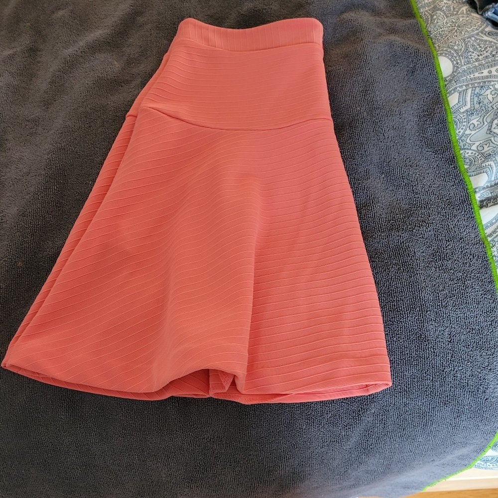 Tangerine color flare skirt from Banana Republic